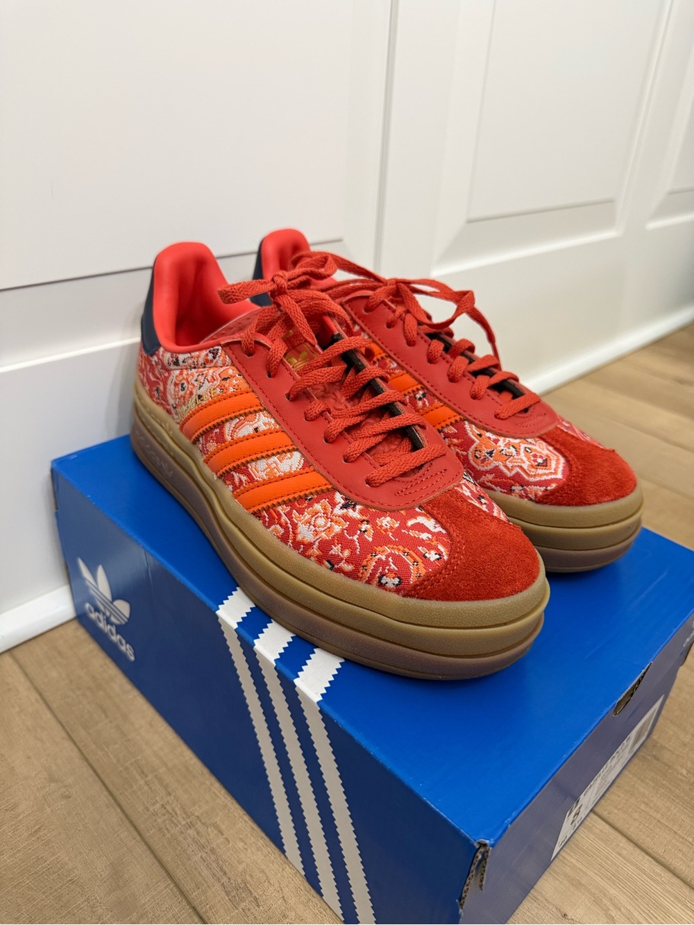 Adidas Gazelle Bold Size 8 Color: Preloved Red / Orange / Night Indigo Rare